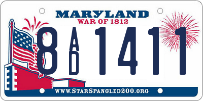 MD license plate 8AD1411
