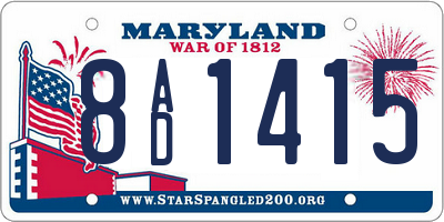 MD license plate 8AD1415