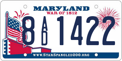 MD license plate 8AD1422