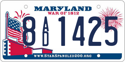 MD license plate 8AD1425