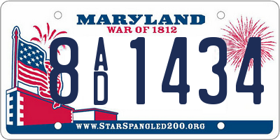 MD license plate 8AD1434