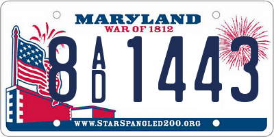 MD license plate 8AD1443