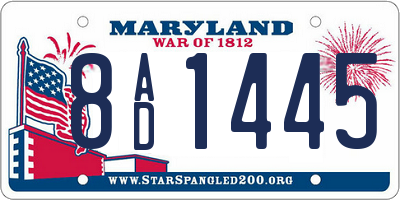MD license plate 8AD1445