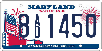 MD license plate 8AD1450