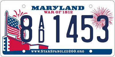 MD license plate 8AD1453
