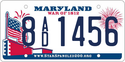 MD license plate 8AD1456