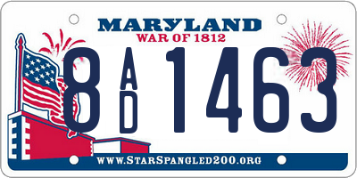 MD license plate 8AD1463