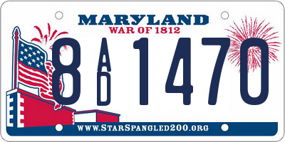 MD license plate 8AD1470