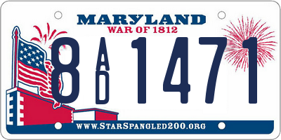 MD license plate 8AD1471