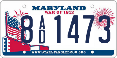 MD license plate 8AD1473