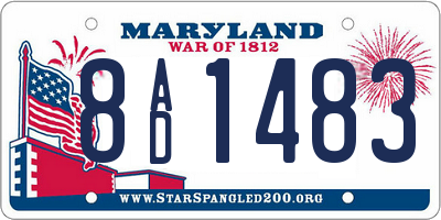 MD license plate 8AD1483