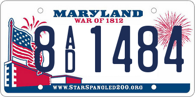 MD license plate 8AD1484