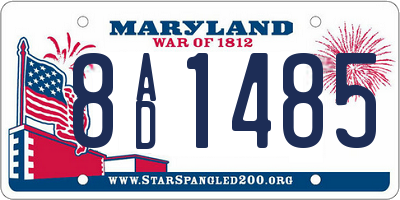 MD license plate 8AD1485