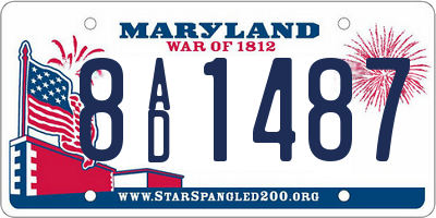 MD license plate 8AD1487