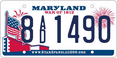 MD license plate 8AD1490