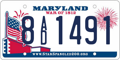 MD license plate 8AD1491