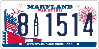 MD license plate 8AD1514
