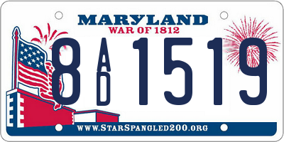 MD license plate 8AD1519