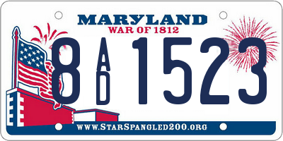 MD license plate 8AD1523