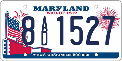 MD license plate 8AD1527