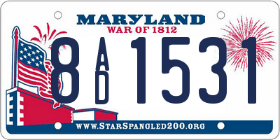 MD license plate 8AD1531