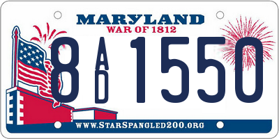 MD license plate 8AD1550