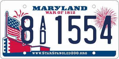MD license plate 8AD1554