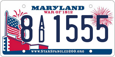 MD license plate 8AD1555