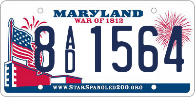 MD license plate 8AD1564