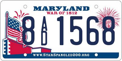 MD license plate 8AD1568