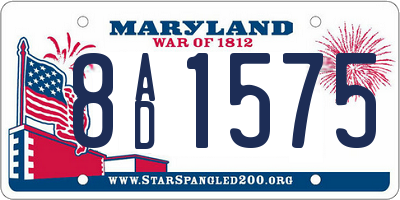 MD license plate 8AD1575