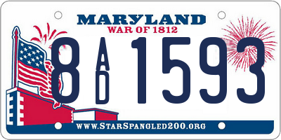 MD license plate 8AD1593