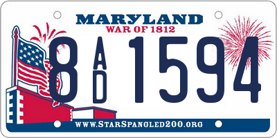 MD license plate 8AD1594