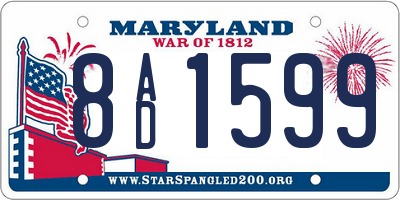 MD license plate 8AD1599
