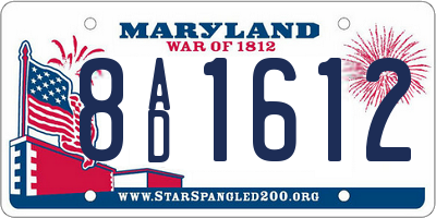 MD license plate 8AD1612