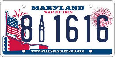 MD license plate 8AD1616