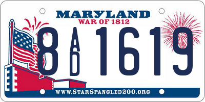 MD license plate 8AD1619