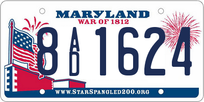 MD license plate 8AD1624