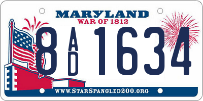 MD license plate 8AD1634