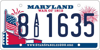 MD license plate 8AD1635