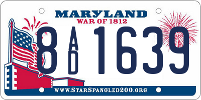 MD license plate 8AD1639