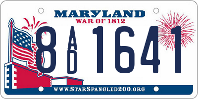 MD license plate 8AD1641