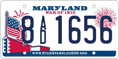 MD license plate 8AD1656
