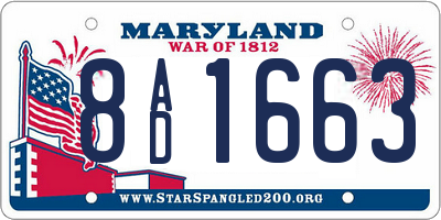 MD license plate 8AD1663