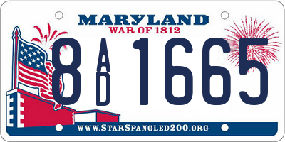 MD license plate 8AD1665