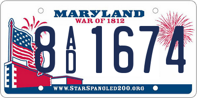 MD license plate 8AD1674