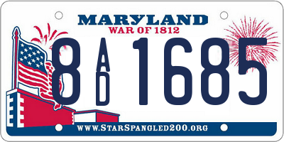 MD license plate 8AD1685