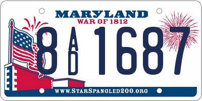 MD license plate 8AD1687
