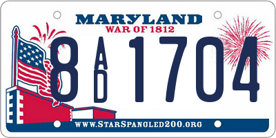 MD license plate 8AD1704