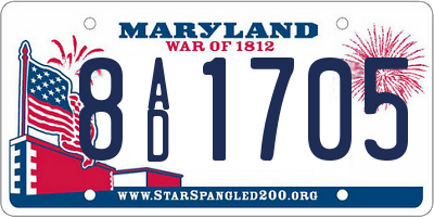 MD license plate 8AD1705